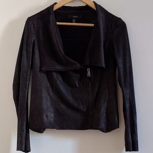 black vegan leather moto jacket Forever 21 M